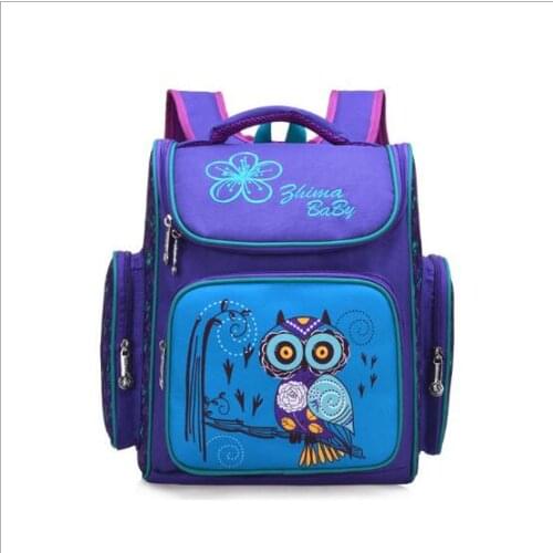 3DPrimary School Bags for Girls Cartoon Owl Children Orthopedic Pattern Book Satchels 6-108 Mochila Infantil Grade 1-3