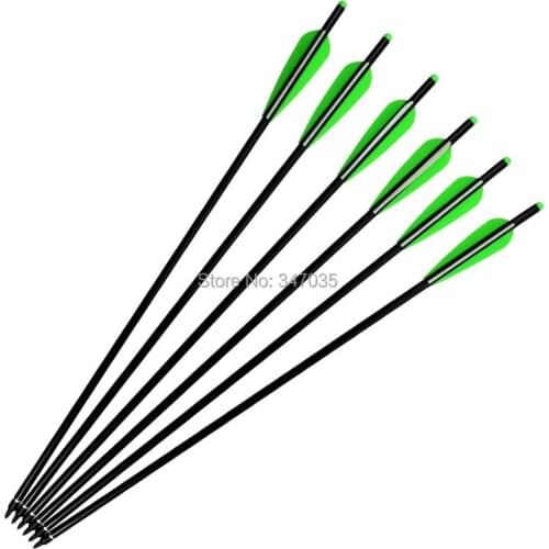 6/12Pcs 16" 17" 18" Crossbow Bolts Aluminum Arrows 2219# Hunting Archery Outdoor Sports Moon Nock Insert Broadhead 4" TPU Vanes