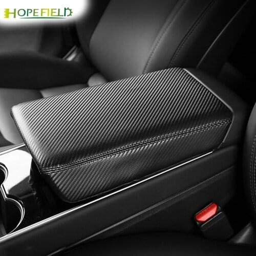 Interior Accessories Car Armrest Protective Case For Tesla Model 3 Central Control Leather Cover Storage Box