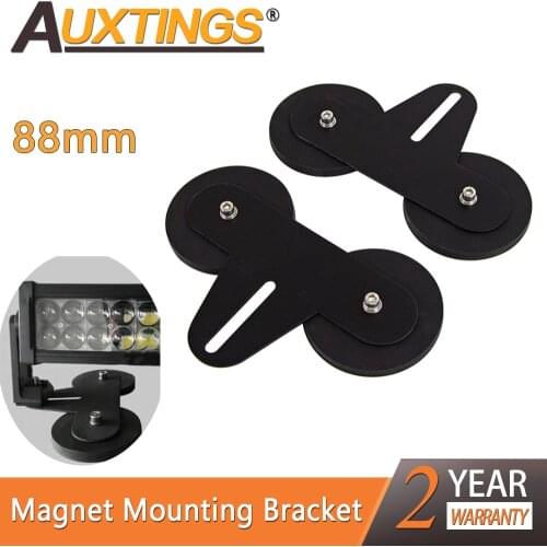 Auxtings 2Pcs 88mm Car Roof LED Light Bar Durable Mount Bracket Strong Magnetic Base For Car Offroad SUV ATV UTB Pickup