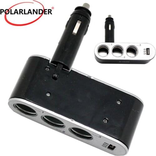 Auto Socket Adapter For Universal USB Car-Charger With Power Indicator 3 Port Way 12V Socket Plug Splitter Power Charger