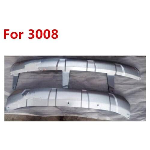 Car styling Original factory 2PCS ABS Chrome Front+Rear bumper cover trim Protect the spoiler board for Peugeot 3008 2013-2016