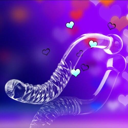 Big Long Double Bead Crystal Glass Dildo Fake Penis Anal Butt Plug Vagina Clit Stimulator Female Gay Masturbation Sex Toys