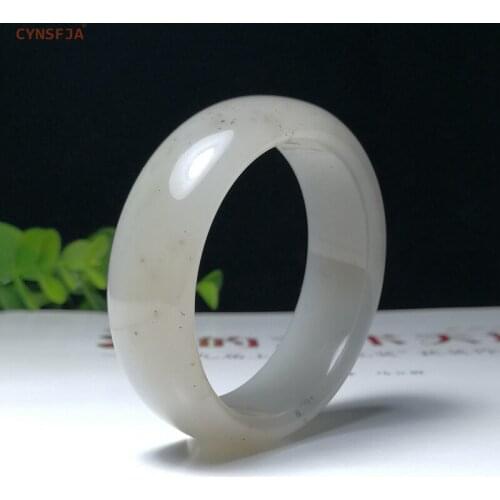 CYNSFJA New Real Rare Certified Natural Chinese Hetian Jade Nephrite Amulets 55mm Jade Bracelet Bangle High Quality Best Gifts