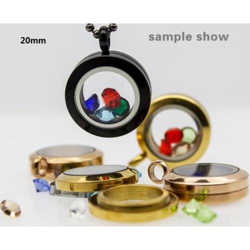 Chains Necklace Pendant Charms 316L Stainless Steel Necklace For Women Gift Living Memory Glass Floating Locket 20mm