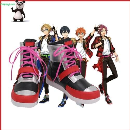 CosplayLove Ensemble Stars Trickstar Isara Mao Red Cosplay Shoes Long Boots Leather Custom Made