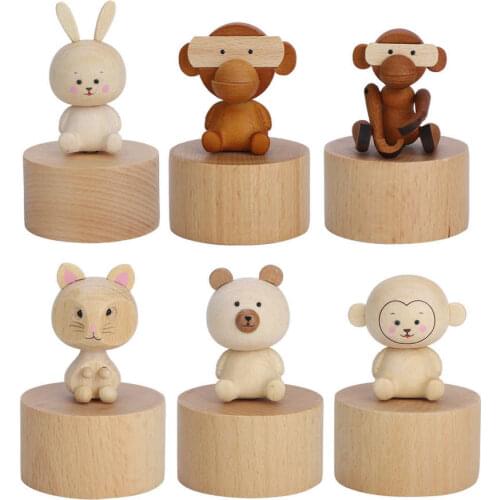 Animal Wooden Clockwork Music Boxes Children Friend CreativeBirthday Gift Holiday Gifts Accessories Home Decoration Accessories