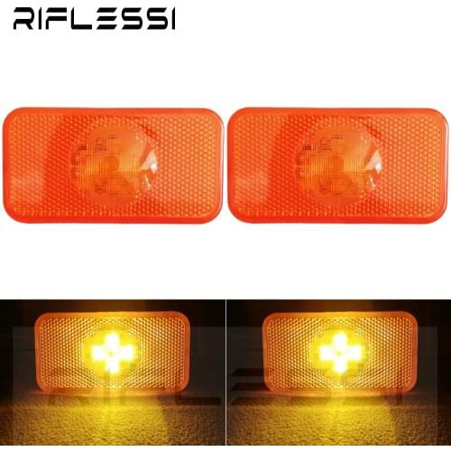 2 x Side Lights For Volvo FM FH FL Truck Trailer 24V LED Signal Lamps Amber Clearance Light