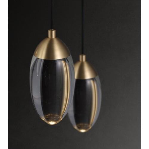 Crystal ball bedside chandelier light luxury brass long line small master bedroom K9 crystal lighting TV wall lamp