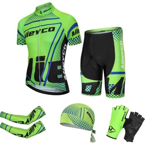 Cycling Jersey Sets Men Mtb Racing Bicycle Shirt Bicicleta De Montaña Clothing Ropa Ciclismo Summer Short Sleeve Green Bib Suit