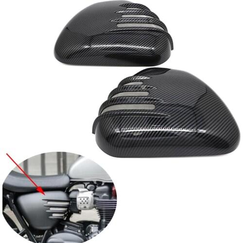 Motorcycle Battery Cover Carbon Fiber Black ABS Plastic For Street Scrambler Twin Cup 2017 2018 2019