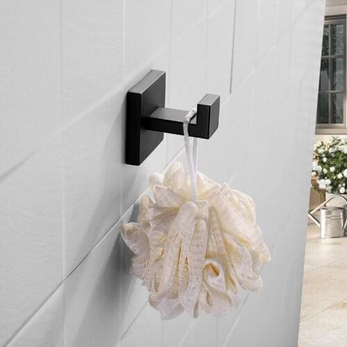 Square Robe Hook Matt Black Towel Hook Bathroom Hook Accessories Hook Clothes Hook