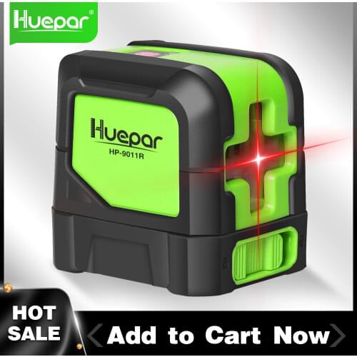 Huepar Laser Level Red Beams Cross Line Self Leveling Vertical & Horizontal Measure Tool 9011R with Magnetic Base