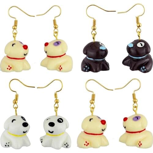 Cartoon Cute 3D Animal Dog Drop Earrings For Women Girls DIY Handmade Personality Creative Dangle Earrings Jewelry Accessaries