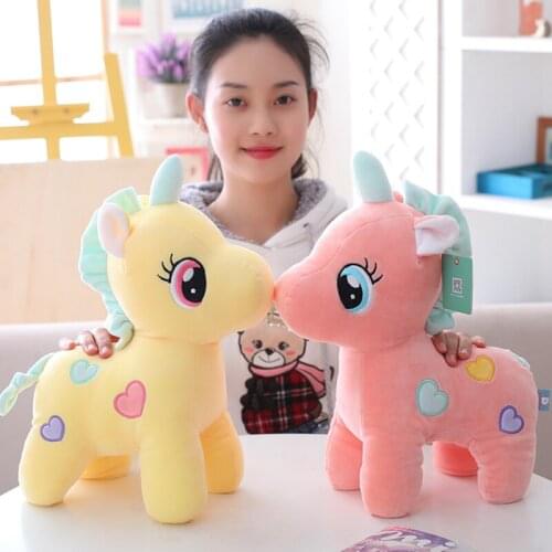 Lovely Unicorn Plush Toy Soft Stuffed Animal Down Unicorn Doll for Baby Birthday Gifts