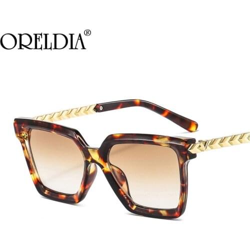 Fashion Big Frames Square Sunglasses Luxury Women Colorful Sun Shades Glasses Brand Designer Lady Metal Temple Eyeglasses UV400