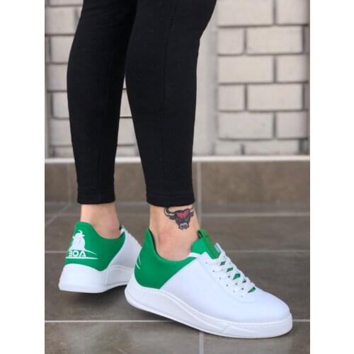 BA0031 Sneakers White Green Thick Sole Casual Men Shoes