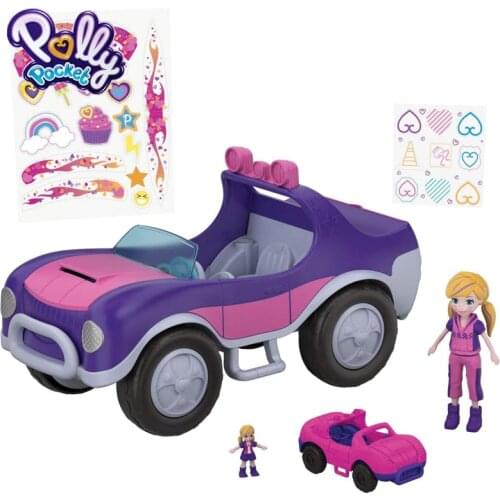 Polly Pocket Adventure S.U.V. Secret Utility Vehicle Mini Treasure Box with Accessories Girls toys Dolls Christmas Gifts FWY26