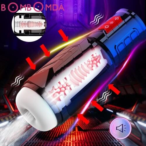 Real Sucking Masturbator Male Blowjob Masturbators With Strong Suction Powerful Vibrating Sex Toys For Men Masturbation Cup