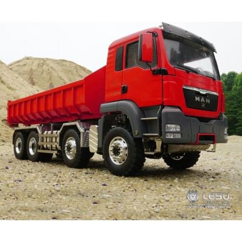 RC LESU 1/14 8*8 MAN TGS Dumper Roll On/Off Truck Hydraulic Lifting Paint Sound THZH0479-SMT4