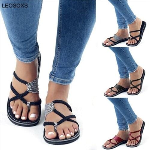 Shoes For Women 2021 Large Size Sandals And Slippers Women Summer Thick-soled Braided Rope Flip Flops Beach Shoes
