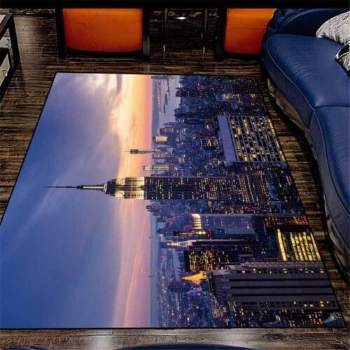 Modern City Night Scene Bedside Carpet Rectangle Carpet For Sofa Long Floor Mat Kitchen Custom Carpet Bedroom Rug