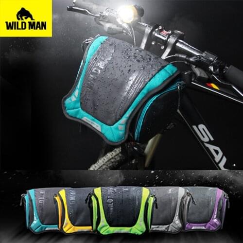 Bicycle Front Tube Bag Waterproof 3L Shoulder bike Handlebar Bag Big Capacity Front Frame Cycling Accessories equipment WILD MAN
