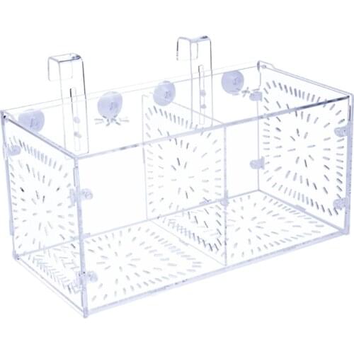 Fish Breeding Box Acrylic Fish Isolation Box Aquarium Hatchery Incubator with Suction Cups for Newborn Shrimp Guppy