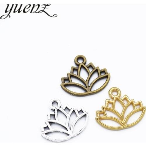 YuenZ 30pcs 3 colour Antique silver color Jewelry DIY flower Charms Pendant Necklace, earring Bracelet 14*16mm Q1136