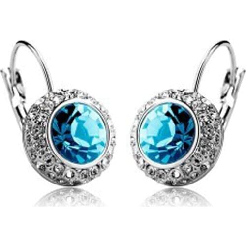 Jewelry processing factory Earrings wholesale Crystal earrings ear clip female - moon river - more color to choose - 126