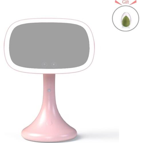 Makeup LED Light Touch Screen 1X/10X Magnifying Mirror Desktop Countertop Bright Adjustable With USB Charging Cable Or Battery