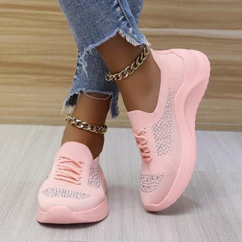 Spring 2021 Women Sneakers Breathable Casual Socks Shoes Lace Up Ladies Shoes Female Students Vulcanized Shoes Zapatos Mujer