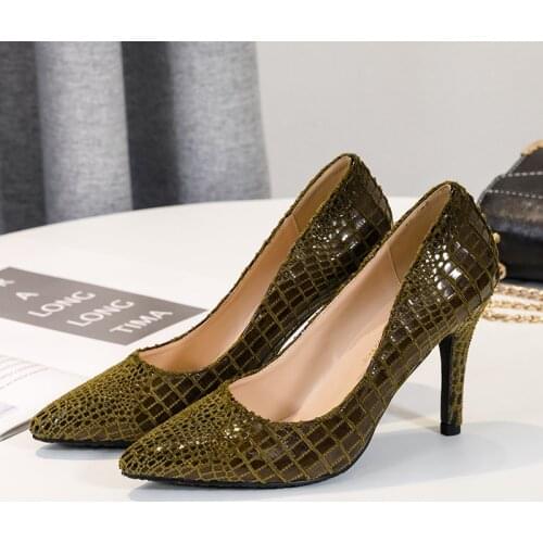 2020 New Arrival Spring And Autumn Fashion Pointed Toe Thin Heeled Shoes High Heel Womens Party Dress shoes Shallow Pumps