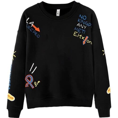 Spring Autumn Style Womens Cotton Sweater Long Sleeve O-Neck Printing Embroidery Casual Sweatshirts AA4127