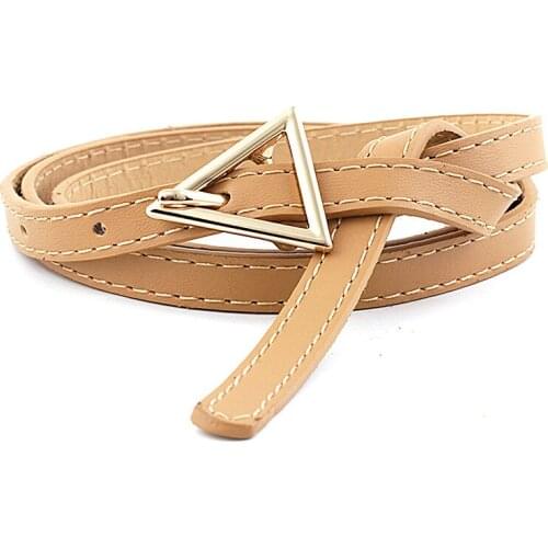 Triangle Belt Female Wild Gown Dress Belt Decoration Triangle Buckle Casual Jeans Thin Belt Ladies Fashion Off Belt