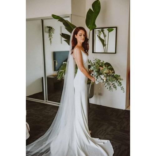 Summer Beach Wedding Dress Chiffon Sling Deep-V Neck White Dress Mermaid Bridal Gown Backless Sexy Gown Floor -Length Vestidos