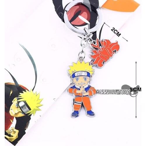 1/5pcs Fashion jewelry pendant Ninja Uzumaki figure doll metal Keychain Keyring pendant for Men women kids Good GIFT
