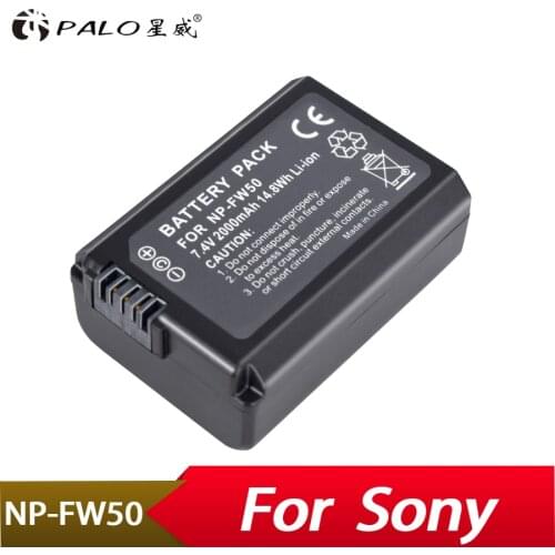 Palo 1Piece 2000mah NP-FW50 NP FW50 For Sony NEX-7 NEX-5N NEX-5R NEX-F3 NEX-3D Alpha a5000 a6000 DSC-RX10 Alpha 7 a7II Alpha 7R