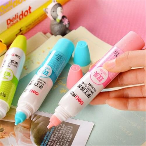 1pc Deli 35ML White Liquid Glue Student Handwork DIY Paper Adhesive Stationery Store School Office Supplies Safe Non-toxi