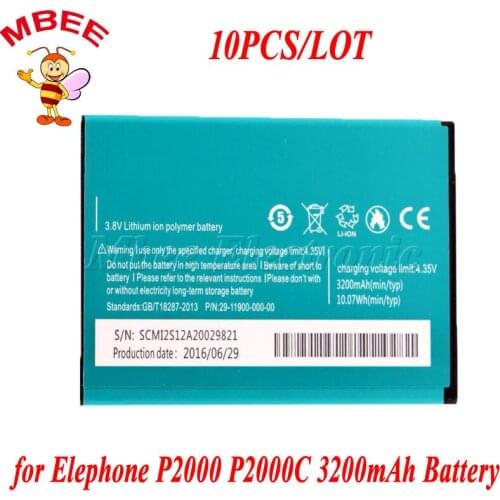 10PCS 3200mAh For Elephone P2000 P2000C Battery Batterie Bateria Batterij Accumulator AKKU PIL