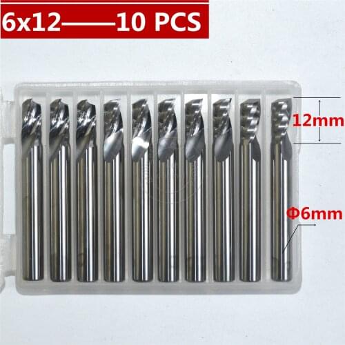 10PCS-6mm*12mm,Freeshipping,CNC wood tools,carbide End Mill,woodworking insert router bit,Tungsten milling cutterMDF,PVC,Acrylic