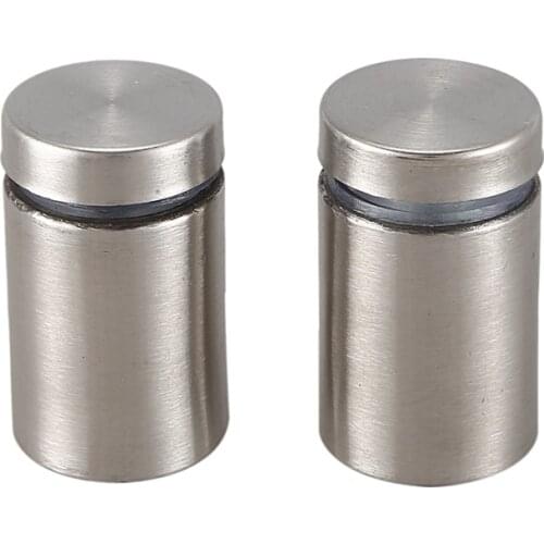 15 Pcs 19mm x 30mm Wall Mount Hardware Glass Standoff Nail Silver Tone