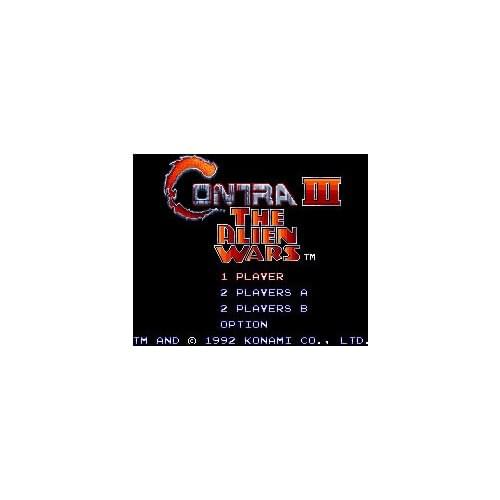 CONTRA 3 THE ALIEN WARS NTSC Version 16 Bit 46 Pin Big Gray Game Card For USA Game Players