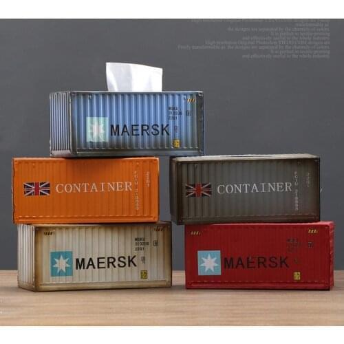 American Retro Industrial Wind Creative Metal Tin Container Tissue Box Bar Home Living Room Decoration Ornaments