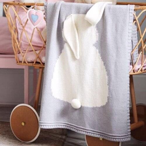 Baby Knitted Blankets Rabbit Crochet Newborn Blanket Kids Personalized Cotton Stroller Cover Appease Sofe Babies Photo Props