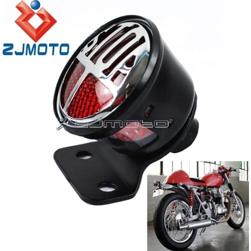 For Harley LED Bates Tailight Motorcycle Tail Light Miller STOP Light For Custom Cafe Racer Bobber Chopper W/ License Plate Lamp