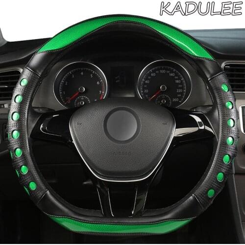 KADULEE Microfiber Leather Car Steering Wheel Cover For Volvo XC90 S80 XC60 S90 V70 V50 S40 V60 XC70 V40