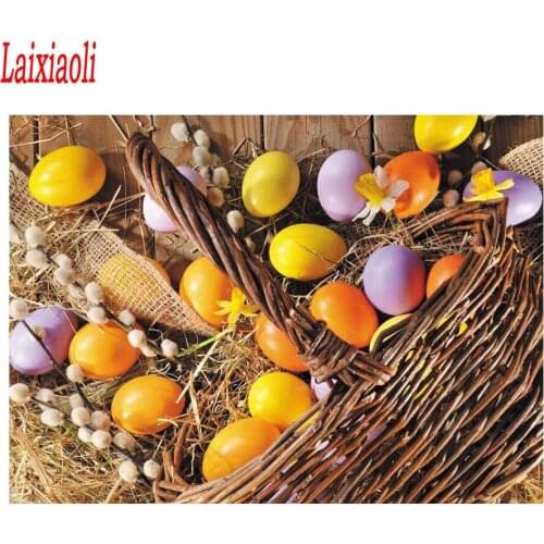 Full square round stone 5D DIY embroidery "Happy Easter to you"diamond painting Cross Stitch eggs Rhinestone mosaic Easter decor