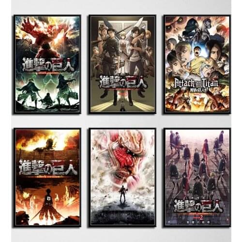 Nordic Style Attack On Titan Anime Canvas Painting Wall Art Prints Pictures For Home Room Decor (No Frame)