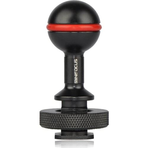 Underwater Camera Housing Case Cold Shoe to 1" Ball Mount Head Base Adapter Connector for Diving Video/Flash/Strobe Lights